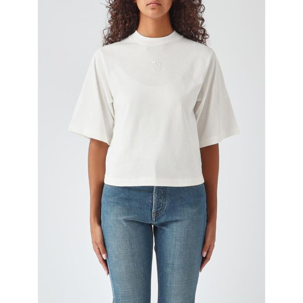 Pinko Women Pinko Cotton Short-Sleeve T-Shirt With Dropped Shoulders And Logo